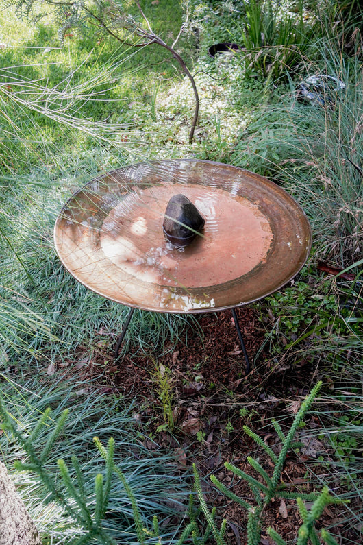Large Dish on Floating Steel Stand