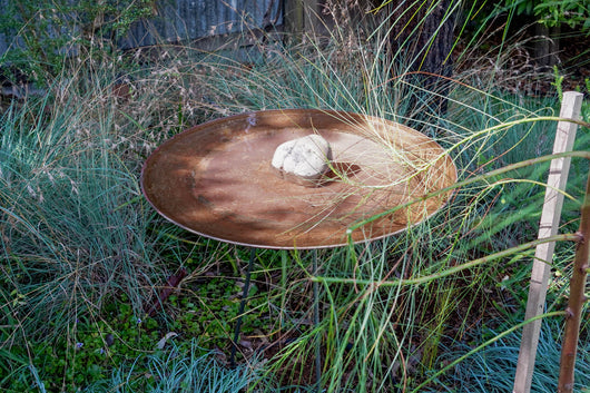 Large Dish on Floating Steel Stand