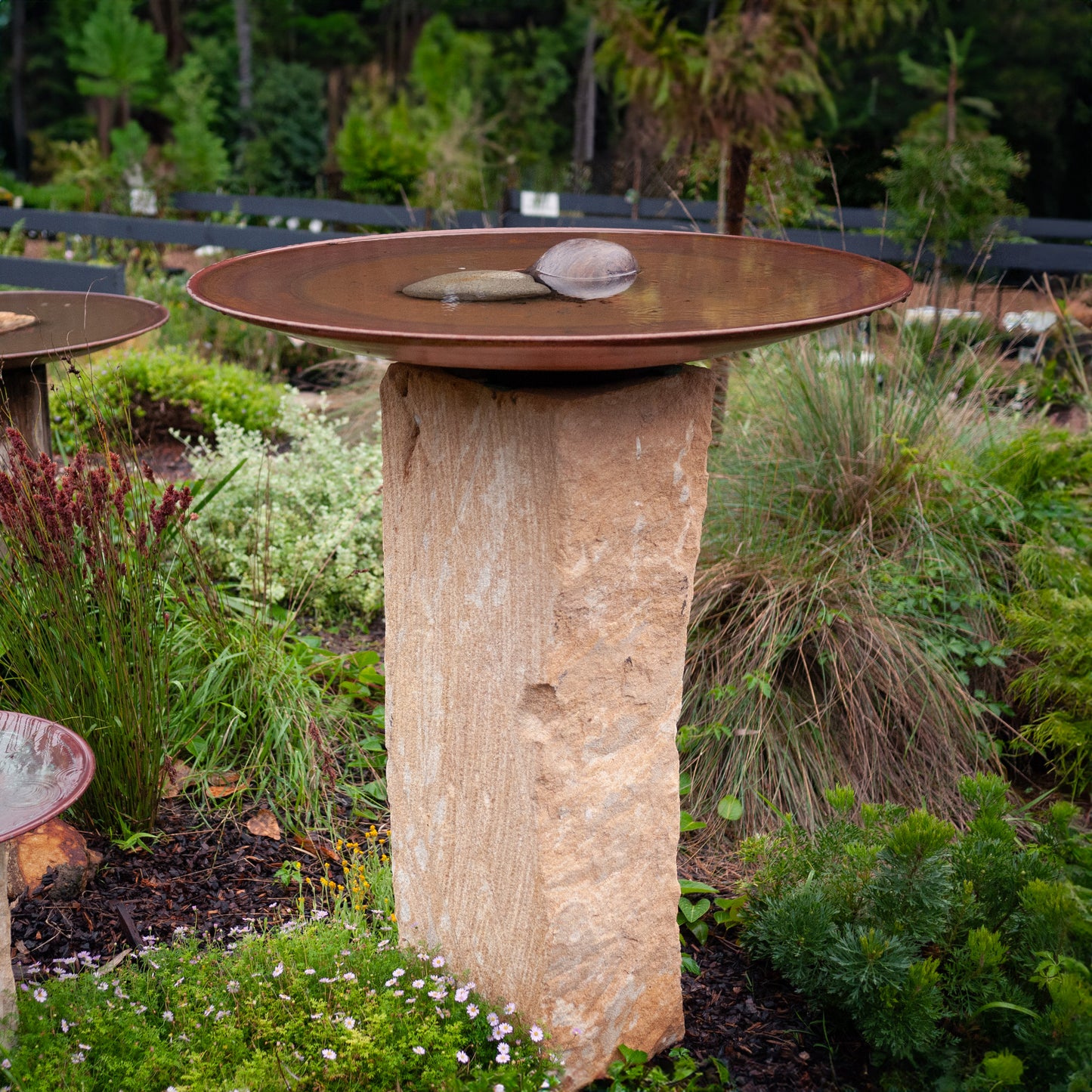 Large Dish on Sandstone Plinth