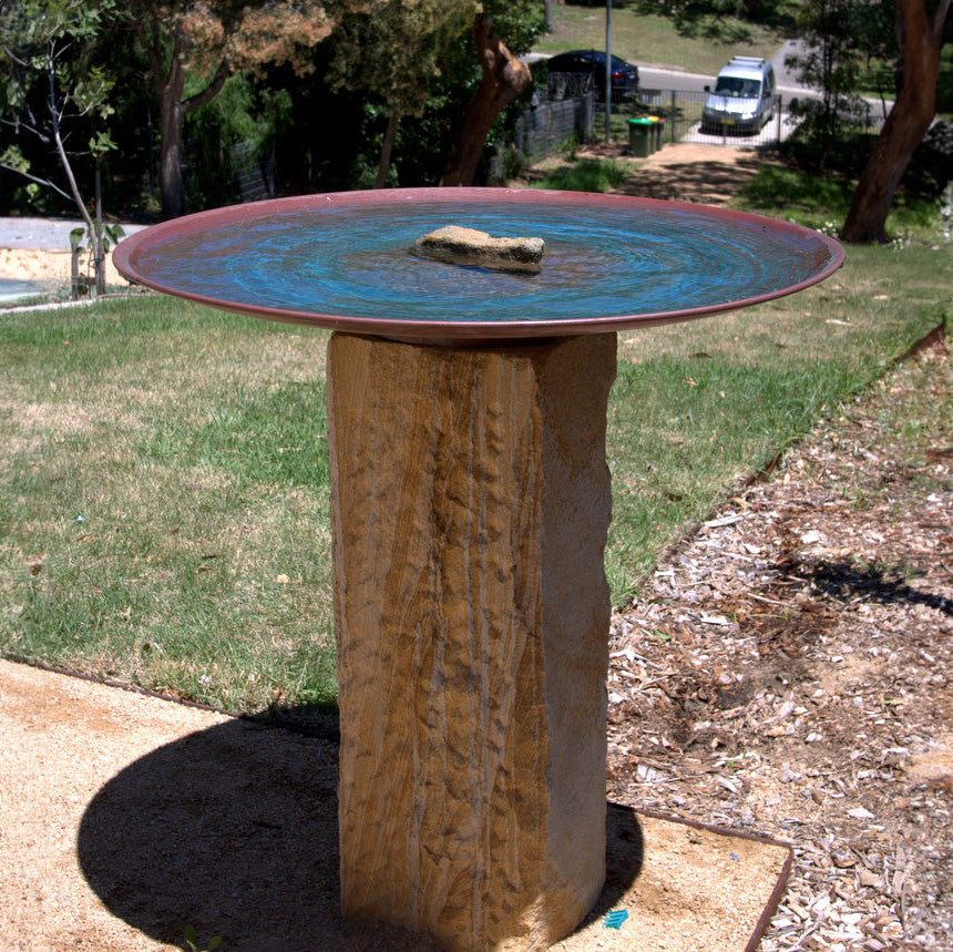 Large Dish on Sandstone Plinth