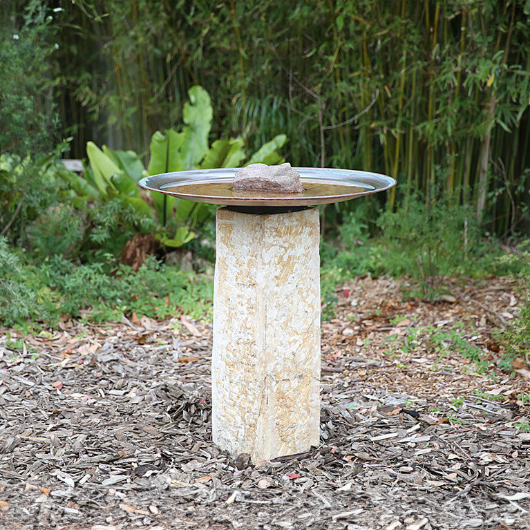 Large Dish on Sandstone Plinth