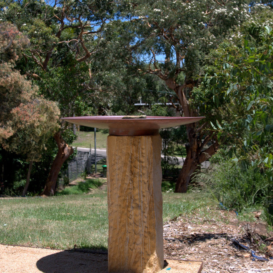 Large Dish on Sandstone Plinth