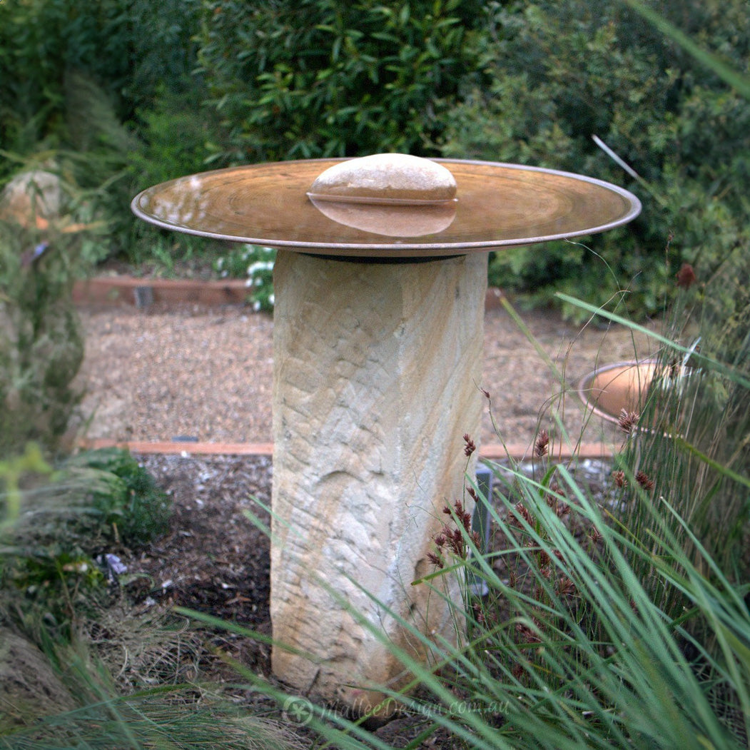 Large Dish on Sandstone Plinth