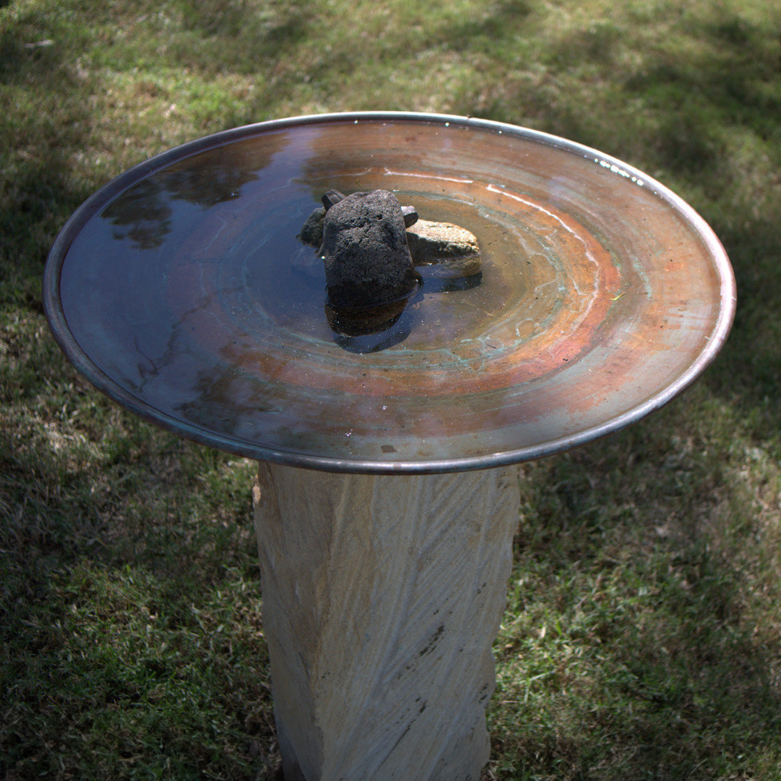 Large Dish on Sandstone Plinth