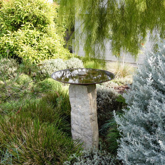 Large Dish on Sandstone Plinth