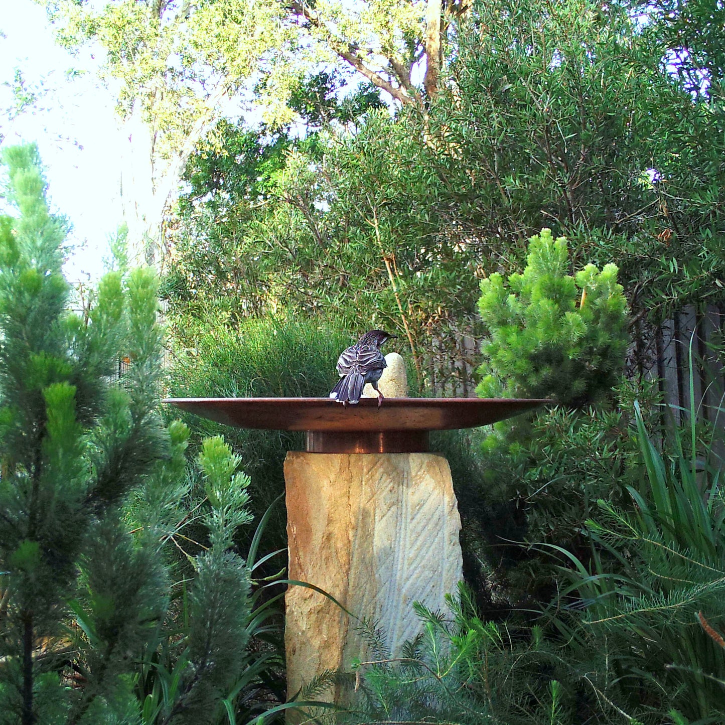 Large Dish on Sandstone Plinth