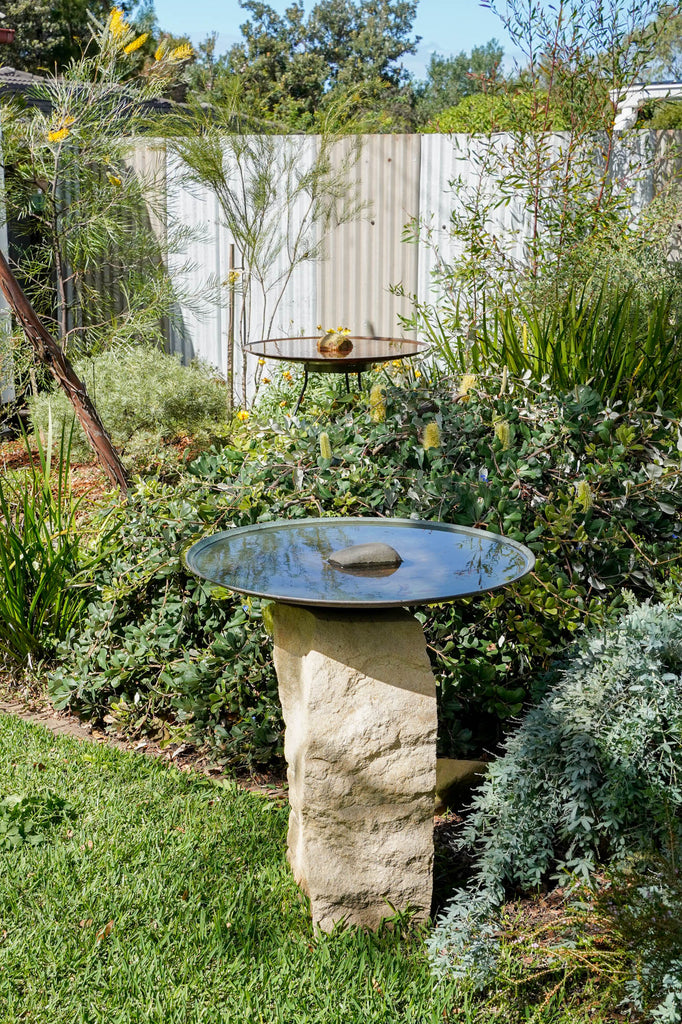 Large Dish on Sandstone Plinth Mallee Bird Baths and Water Bowls