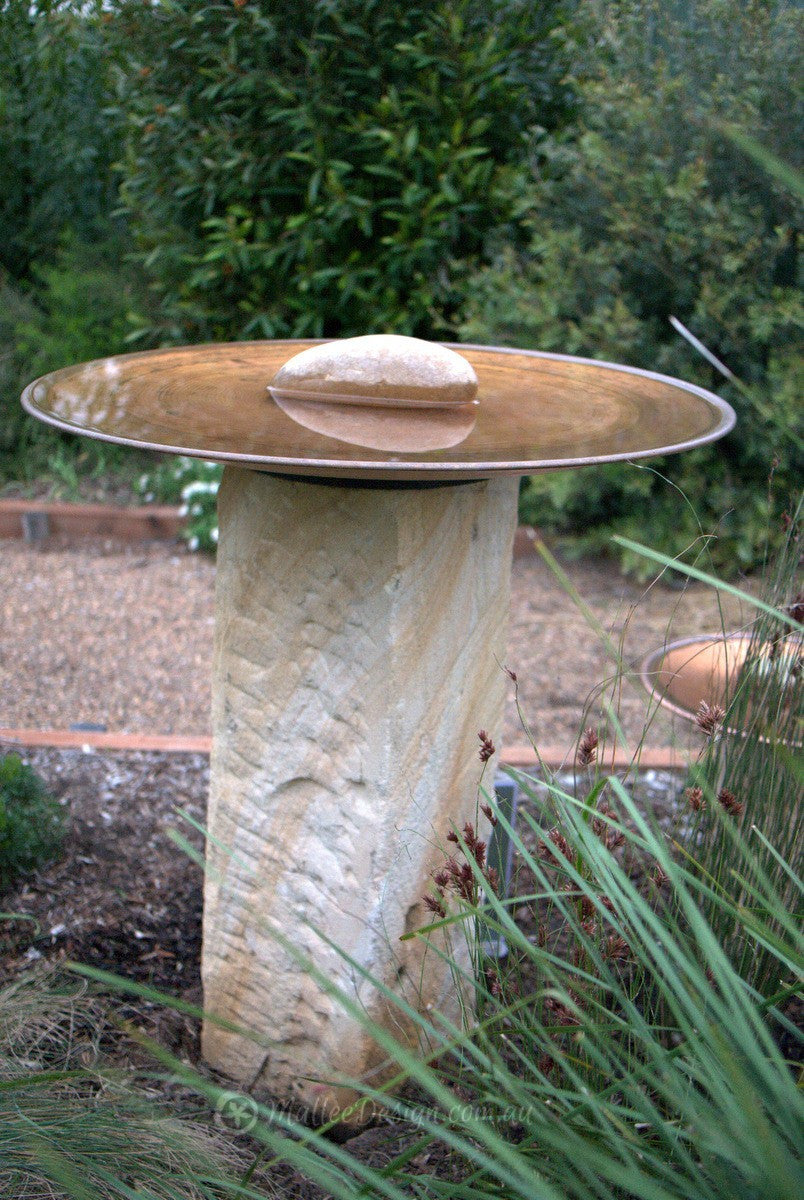 Large Dish on Sandstone Plinth